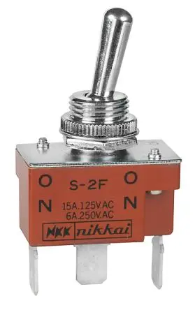 Produktfoto 1 von NKK Switches Panel Kippschalter 1-poliger Umschalter, Ein-Ein, 30 V dc, 125 V ac, 15A, IP67, Schnellverbindung