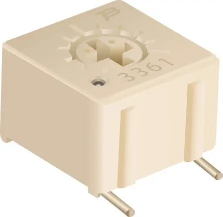 Produktfoto 1 von Bourns 3361 1-Gang Oberfläche Trimm-Potentiometer, Einstellung von oben, 100 kΩ, 10 %, 0.5 W, PC-Stift, L. 6.71 mm, L.