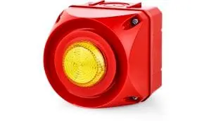 Produktfoto 1 von AUER Signal LED, Dauer, Filament/Warnsummer-Licht Beacon-Sounder-Kombination 24V ac/dc Gelb IP66 Halterung / 108 dB 108