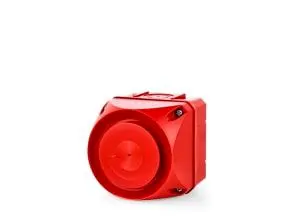 Produktfoto 1 von AUER Signal ASST Elektronischer Signalgeber Oberfläche IP66 265V 32-Ton 108 dB @ 1m, Rot, Ø 94 mm AC