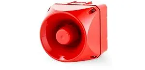 Produktfoto 1 von AUER Signal ASM Elektronischer Signalgeber Oberfläche IP66 265V 32-Ton 113 dB @ 1m, Rot, Ø 132 mm