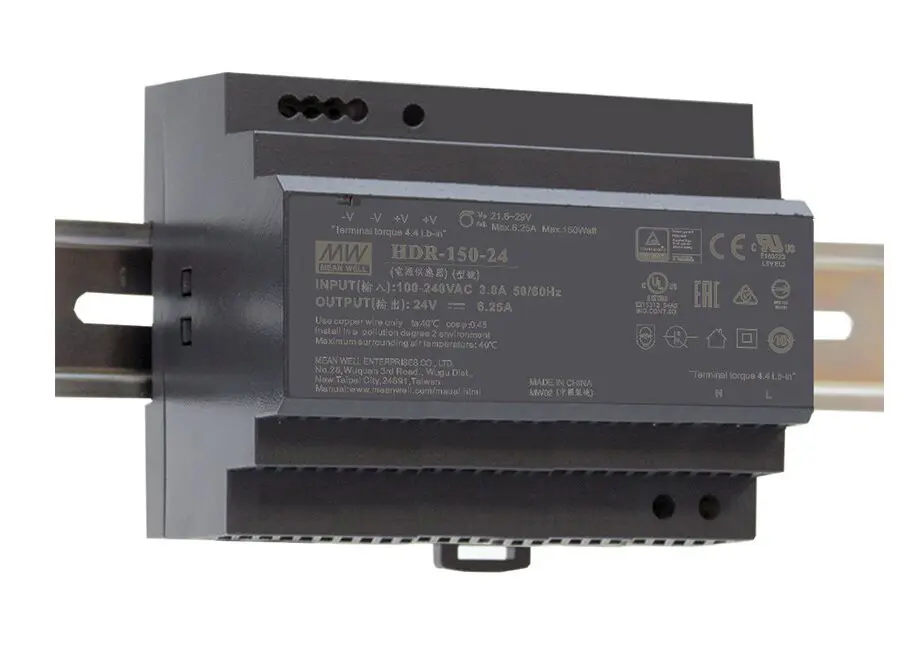 Produktfoto 1 von MEAN WELL HDR DIN-Schienen Netzteil Getaktet 12V dc / 11.3A 135.6W 85 → 264 V ac / 120 → 370V dc