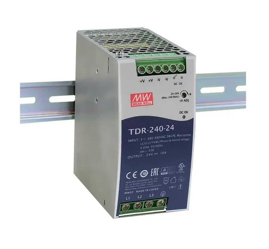 Produktfoto 1 von MEAN WELL TDR DIN-Schienen Netzteil Getaktet 48V dc / 5A 240W 340 → 550 V ac / 480 → 780V dc