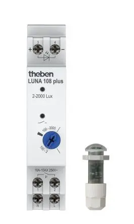 Produktfoto 1 von Theben Timer-Lichtschalter LUNA 108 plus EL, 1-Kanal 230V ac, Schraube