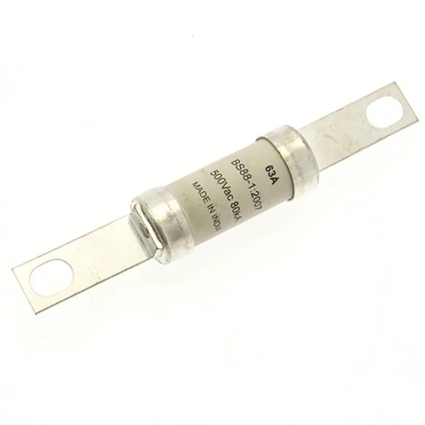 Produktfoto 1 von Eaton Bussmann Sicherung mit Schraublaschen, 250 V dc, 500V ac / 63A, gG BS88, IEC 60269, Lochabstand 111mm