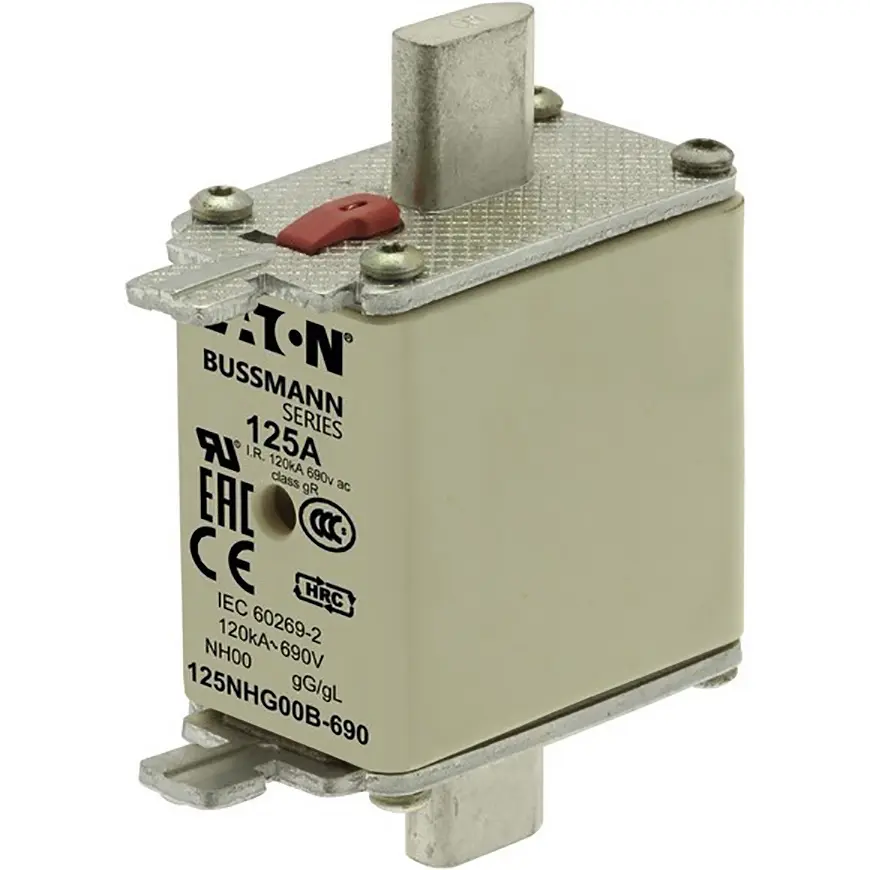 Produktfoto 1 von Eaton Bussmann NH-Sicherung NH00, 690V ac / 125A, gG DIN 43620, IEC 60269