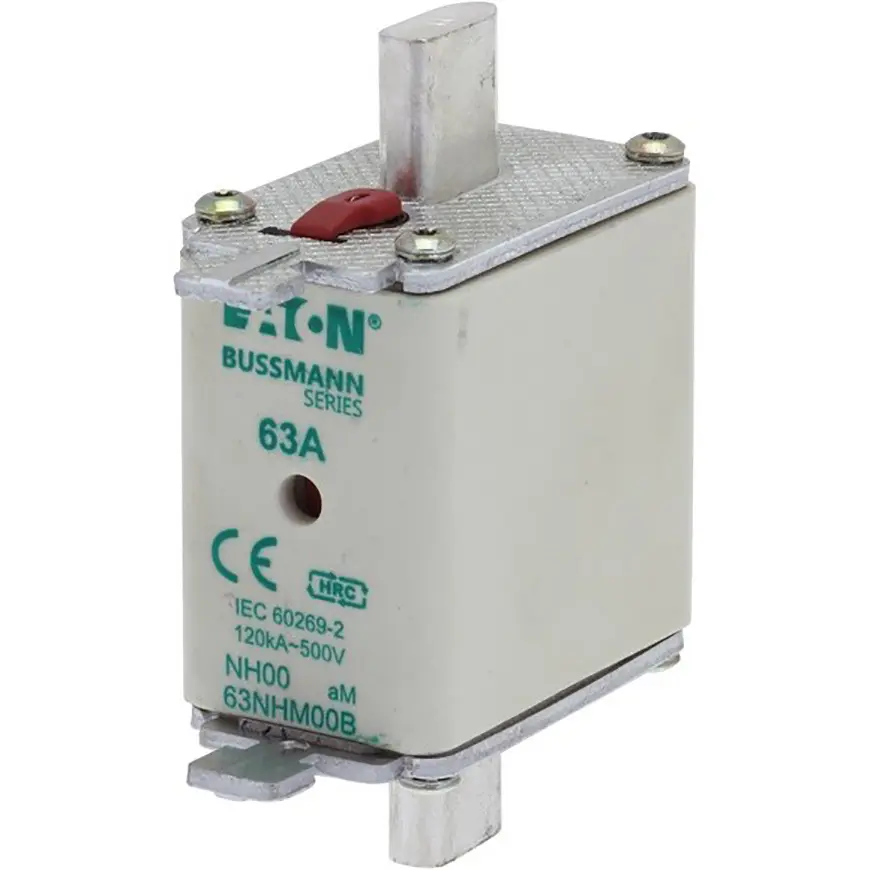Produktfoto 1 von Eaton Bussmann Sicherungseinsatz NH00, 500V ac / 63A, aM DIN 43620, IEC 60269