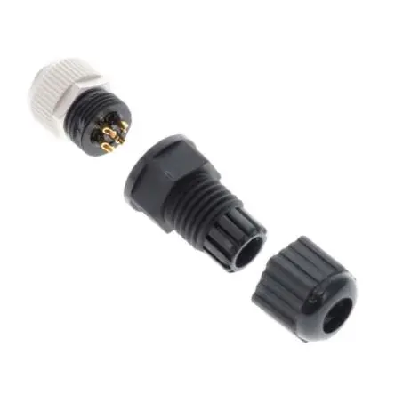 Amphenol Industrial SL8001 15.3 mm M12 Rundsteckverbinder Buchse 5-polig Buchse 4A Kabel IP68