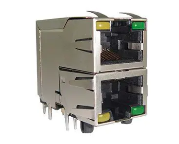 Produktfoto 1 von Amphenol Communications Solutions RJSAE Buchse RJ45-Steckverbinder, 1-Port 8-polig Abgeschirmt Oberfläche gewinkelt