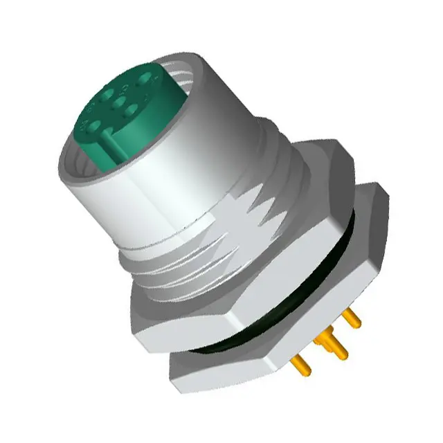 Amphenol Industrial SF8001 15.4 mm M12 Rundsteckverbinder Buchse 5-polig Buchse 4A Frontplattenmontage IP68, IP69K