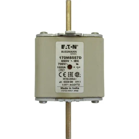 Produktfoto 1 von Eaton Bussmann Sicherungseinsatz NH3, 690V ac / 1.6kA, aR CE, CSA, IEC 60269, UL