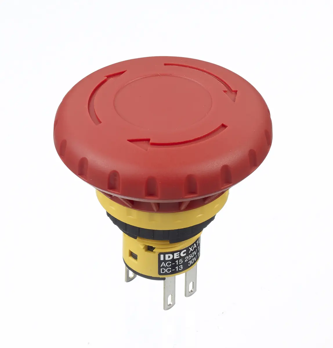 Produktfoto 1 von Idec XA Not-Aus-Drucktaster, Panel, Ø 16 mm, 2 Öffner, Rot IP65, IP40, Drehfreigabe