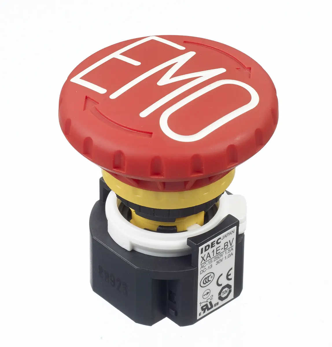 Produktfoto 1 von Idec XA Not-Aus-Drucktaster, Panel, Ø 16 mm, 2 Öffner, Rot IP65, Drehfreigabe