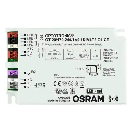 Produktfoto 1 von Osram LED-Treiber, 22 W 220V, 240 V LED-Treiber 120mA, Ausgang 10V, 38 V 1DIM