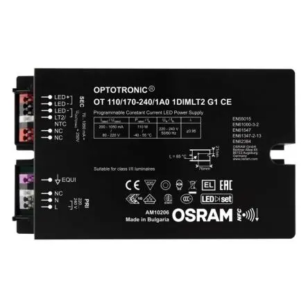 Produktfoto 1 von Osram LED-Treiber, 110 W 220V, 240 V, 277 V LED-Treiber 540mA, Ausgang 220V, 80 V 1DIM