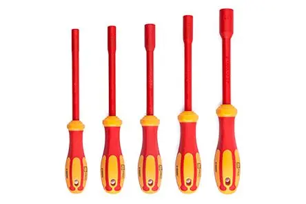 Produktfoto 1 von RS PRO VDE 1000V zugelassen 6 To 13 mm Sechskant Steckschlüssel-Handgriff Schließer (NO), Länge 125mm / Klinge 125 mm