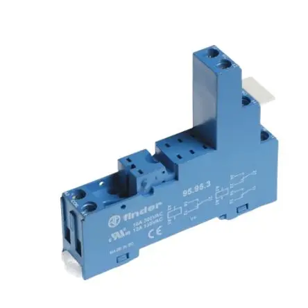 Produktfoto 1 von Finder Relaissockel zur Verwendung mit Relais der Serie 40/41/43 95, 8 -Kontakt, DIN-Hutschiene, 250V ac