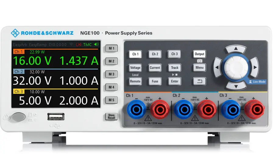 Produktfoto 1 von Rohde & Schwarz NGE103B 3-Kanal Digital Labornetzgerät 100W, 0 → 32V / 0 → 3A