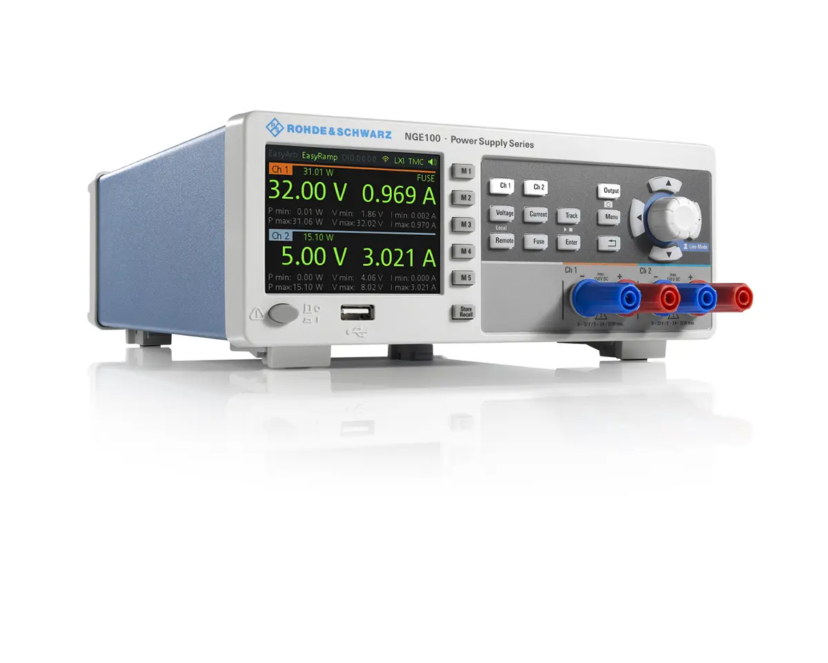 Produktfoto 1 von Rohde & Schwarz NGE102B 2-Kanal Digital Labornetzgerät 66W, 0 → 32V / 0 → 3A, DKD/DAkkS-kalibriert