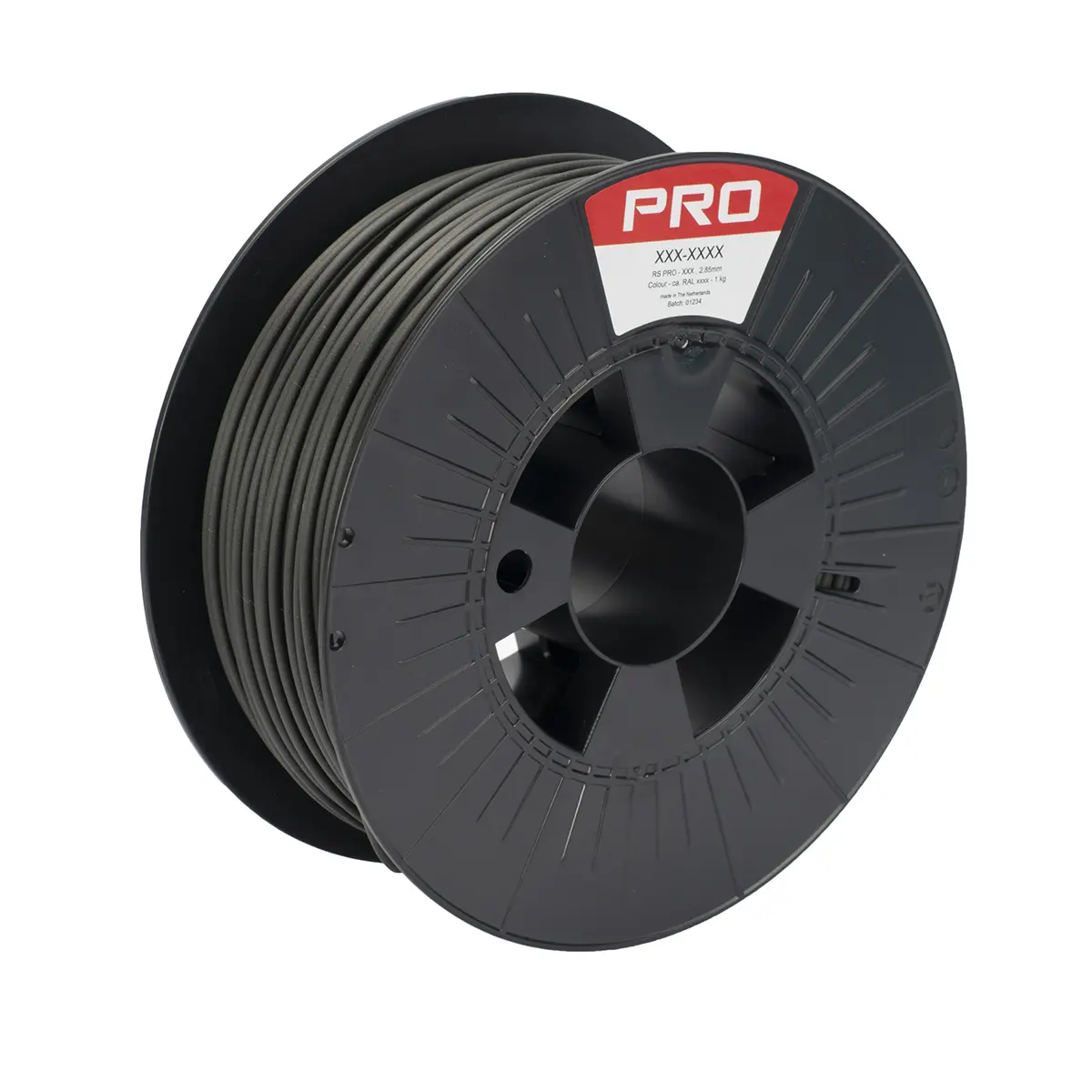 Produktfoto 1 von RS PRO PLA Matt 3D-Drucker Filament zur Verwendung mit Gängige Desktop-3D-Drucker, Mattschwarz, 2.85 mm, Fused