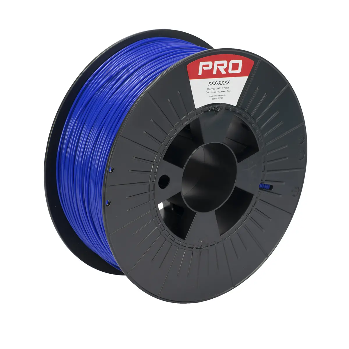 Produktfoto 1 von RS PRO Polymilchsäure 3D-Drucker Filament zur Verwendung mit Gängige Desktop-3D-Drucker, Blau, 1.75 mm, Fused Deposition