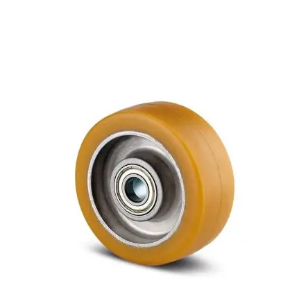 Produktfoto 1 von Tente Rollwagenrolle Gelb, Mat. Polyurethan, 600 kg Ø 100 mm, B. 40 mm