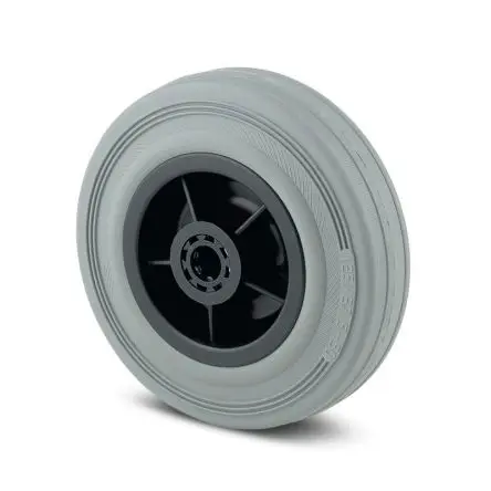 Produktfoto 1 von Tente Rollwagenrolle Grau, Mat. Gummi, 200 kg Ø 125 mm, B. 37 mm