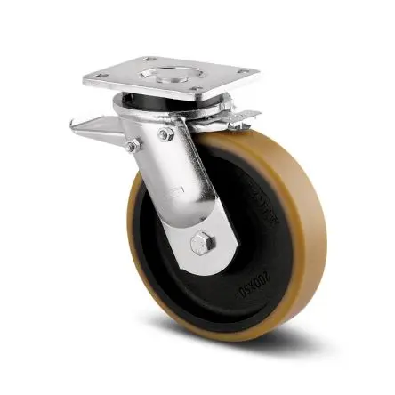 Produktfoto 1 von Tente Drehlager Lenkrolle, Rad ø 250mm, 3400kg, Ges H. 305mm, Rad B. 80mm, 175 x 140mm, Platte, Polyurethan-Material