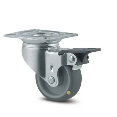 Produktfoto 1 von Tente Drehbar Rolle, Rad ø 50 mm, 100 kg, Ges H. 69 mm, Rad B. 19 mm, Thermoplast-Gummi