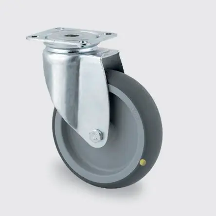 Produktfoto 1 von Tente Drehbar Rolle, Rad ø 75 mm, 150 kg, Ges H. 100 mm, Rad B. 25 mm, Thermoplast-Gummi