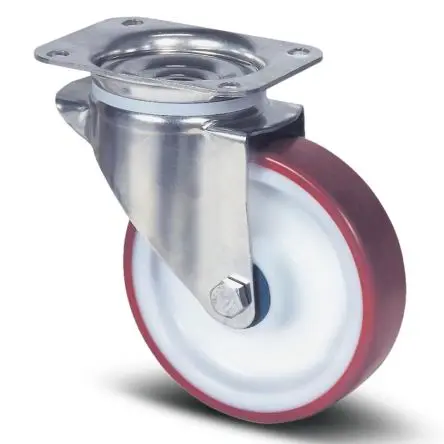 Produktfoto 1 von Tente Drehlager Lenkrolle, Rad ø 160mm, 350kg, Ges H. 200mm, Rad B. 40mm, 137 x 105mm, Platte, Polyurethan-Material