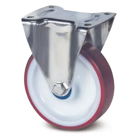 Produktfoto 1 von Tente Feststehend Rolle, Rad ø 80 mm, 200 kg, Ges H. 108 mm, Rad B. 32 mm, Polyurethan