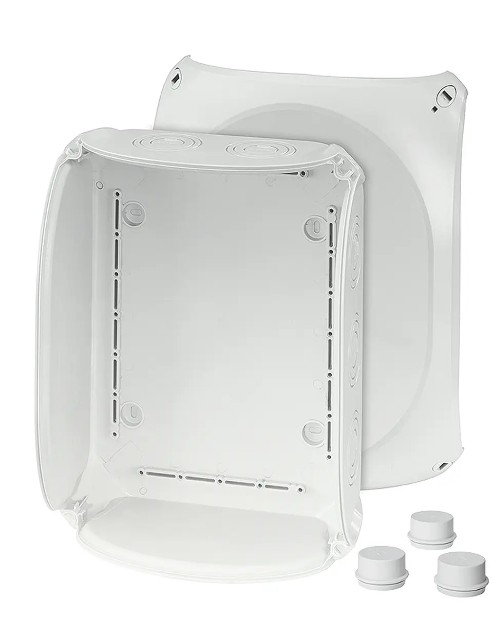 Produktfoto 1 von HENSEL DK 3500 G Polycarbonat Abzweigdose Grau RAL 7035 IP66, IP55, Ø 30 mm Breite 295 mm Höhe 225 mm Länge 225 mm