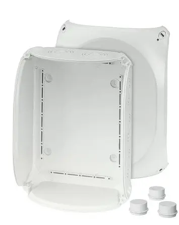 Produktfoto 1 von HENSEL DK 3500 G Polycarbonat Abzweigdose Grau RAL 7035 IP66, IP55, Ø 30 mm Breite 295mm Höhe 295 mm Länge 225 mm