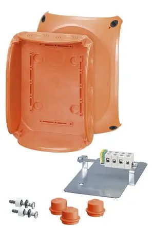 Produktfoto 1 von HENSEL Polycarbonat Abzweigdose Orange IP66, IP65 5 Breite 92mm Höhe 210 mm Länge 155 mm