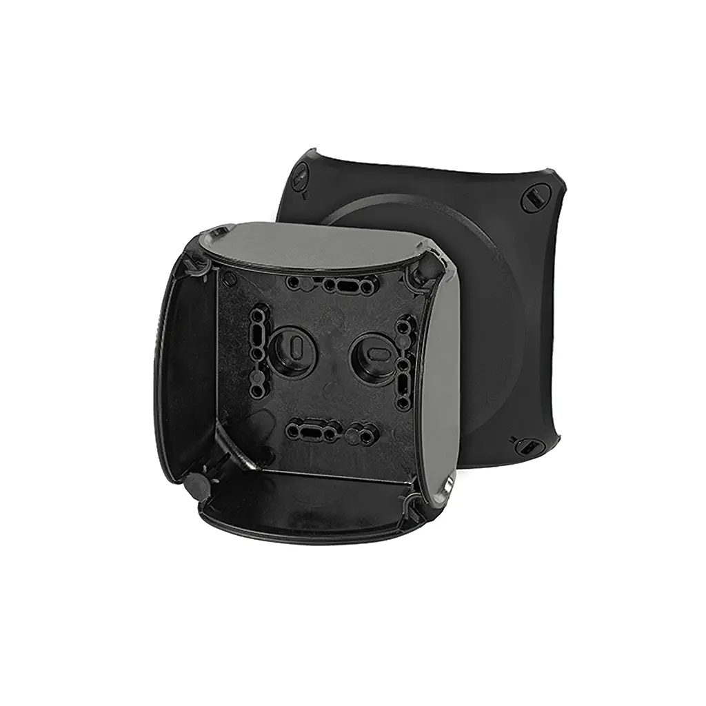 Produktfoto 1 von HENSEL KF Polycarbonat Abzweigdose Schwarz IP40, IP66 IEC 60754-2 Breite 70 mm Höhe 104 mm Länge 104 mm