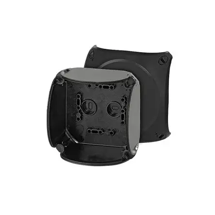Produktfoto 1 von HENSEL KF Polycarbonat Abzweigdose Schwarz IP67, IP66 IEC 60754-2 Breite 70mm Höhe 104 mm Länge 104 mm