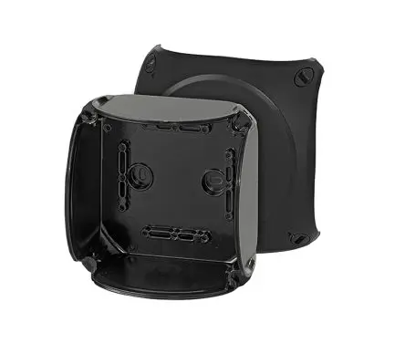 Produktfoto 1 von HENSEL KF 0600 C Polycarbonat Abzweigdose Schwarz RAL 9011 IP66, IP69, IP67 Breite 130mm Höhe 130 mm Länge 130 mm