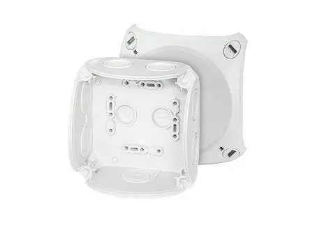 Produktfoto 1 von HENSEL DK 0400 G Polypropylen Abzweigdose Grau IP66, Ø 17 mm Breite 70mm Höhe 104 mm Länge 104 mm