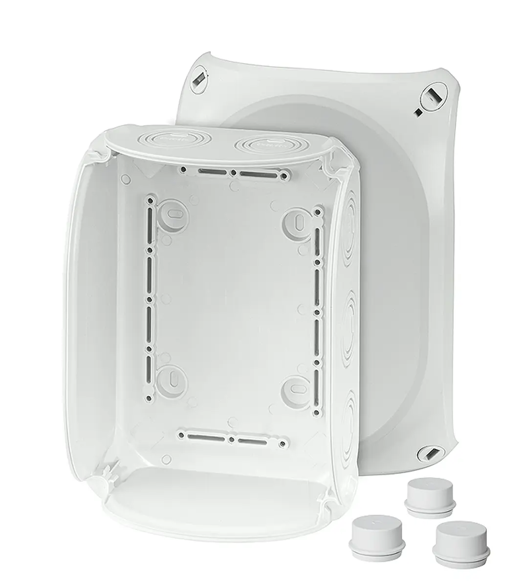 Produktfoto 1 von HENSEL Polycarbonat Abzweigdose Grau RAL 7035 IP66, IP55, Ø 30 mm Breite 210 mm Höhe 155 mm Länge 155 mm