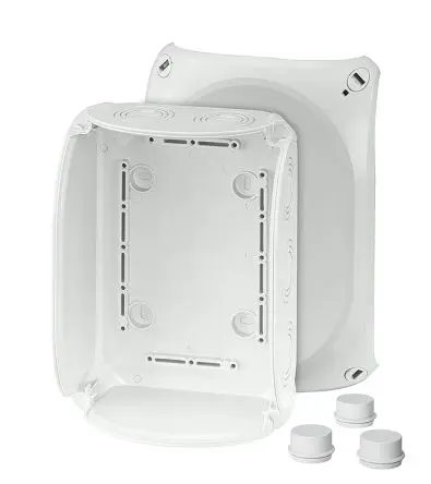 Produktfoto 1 von HENSEL Polycarbonat Abzweigdose Grau RAL 7035 IP66, IP55, Ø 30 mm Breite 210mm Höhe 210 mm Länge 155 mm