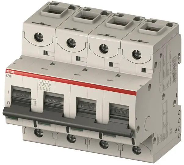 Produktfoto 1 von ABB S800N Miniaturüberlastschalter Typ C, Pol 4-polig 63 A 690 V ac, Abschaltvermögen 36 kA High Performance 375 V dc