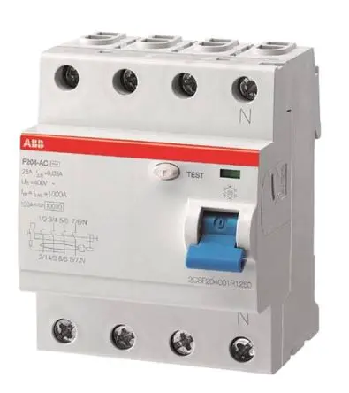 Produktfoto 1 von ABB FH200 FI-Schutzschalter, 4-polig, 40A, 30 mA Typ A IEC/EN 61008