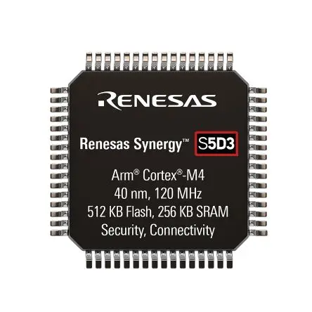 Produktfoto 1 von Renesas Electronics Mikrocontroller S5D3 ARM Cortex M4 32 bit Flash Oberfläche 512kB LQFP 100-Pin 120 MHz 256 kB RAM
