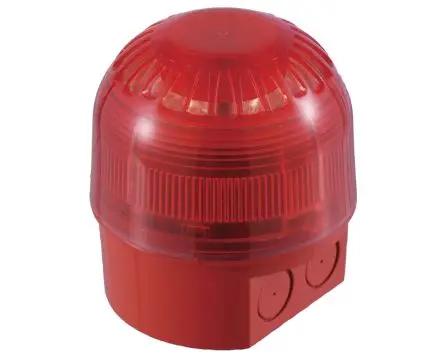 Produktfoto 1 von Klaxon Sonos LED, Filament/Warnsummer-Licht Schall- und Lichtsignal-Kombination 60V Rot IP65 Flache Basis, Basis / 106dB