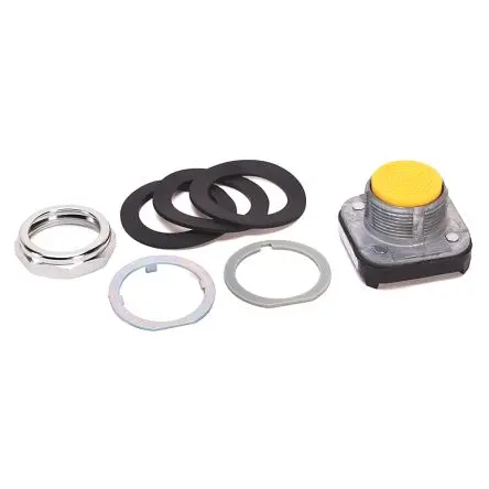 Produktfoto 1 von Allen Bradley 800T Drucktastenkopf Ø 30 mm, Gelb Tastend Glatt Rund Metall, IP65