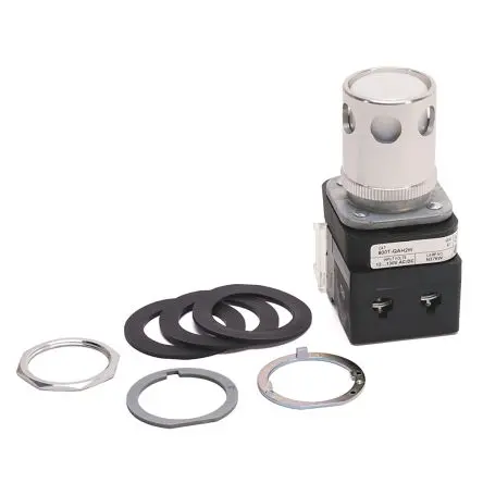 Produktfoto 1 von Allen Bradley 800T Drucktastenkopf Ø 30 mm, Weiß Tastend Vorstehend, beleuchtet Rund Metall, IP67