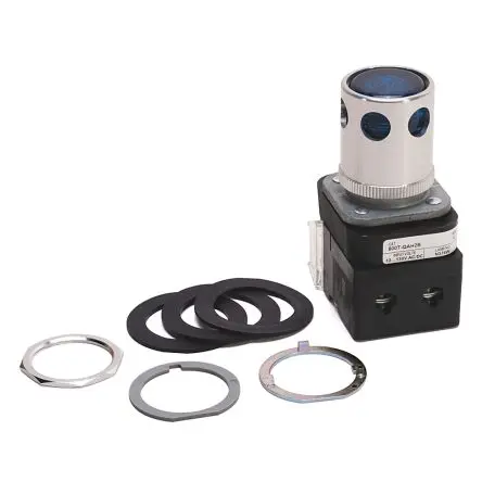 Produktfoto 1 von Allen Bradley 800T Drucktastenkopf Ø 30 mm, Blau Tastend Vorstehend, beleuchtet Rund Metall, IP67