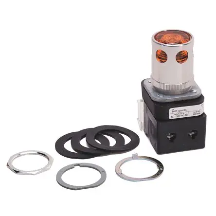 Produktfoto 1 von Allen Bradley 800T Drucktastenkopf Ø 30 mm, Gelb Tastend Vorstehend, beleuchtet Rund Metall, IP67