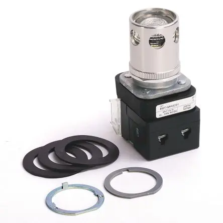 Produktfoto 1 von Allen Bradley 800T Drucktastenkopf Ø 30 mm, Klar Tastend Vorstehend, beleuchtet Rund Metall, IP67